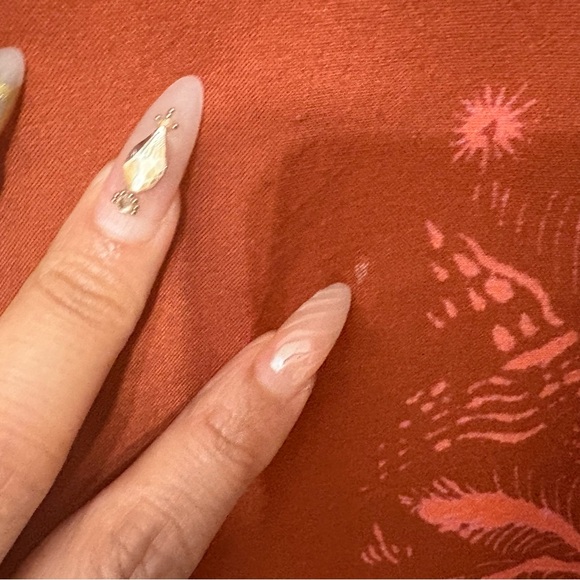 We The Free Share Good Vibes Button Down Shirt Rust Orange Boho Size L - Picture 11 of 12